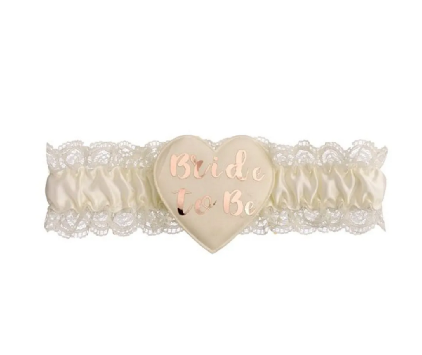 Cream & Rose Gold Bride to Be Garter