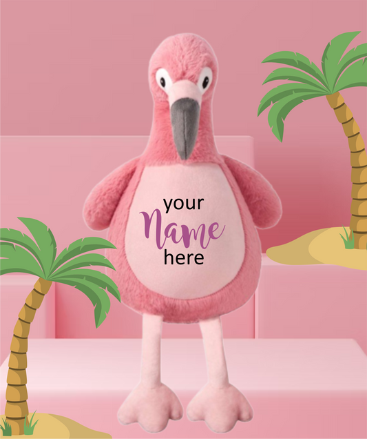 Personalised Embroidered Flamingo Teddy
