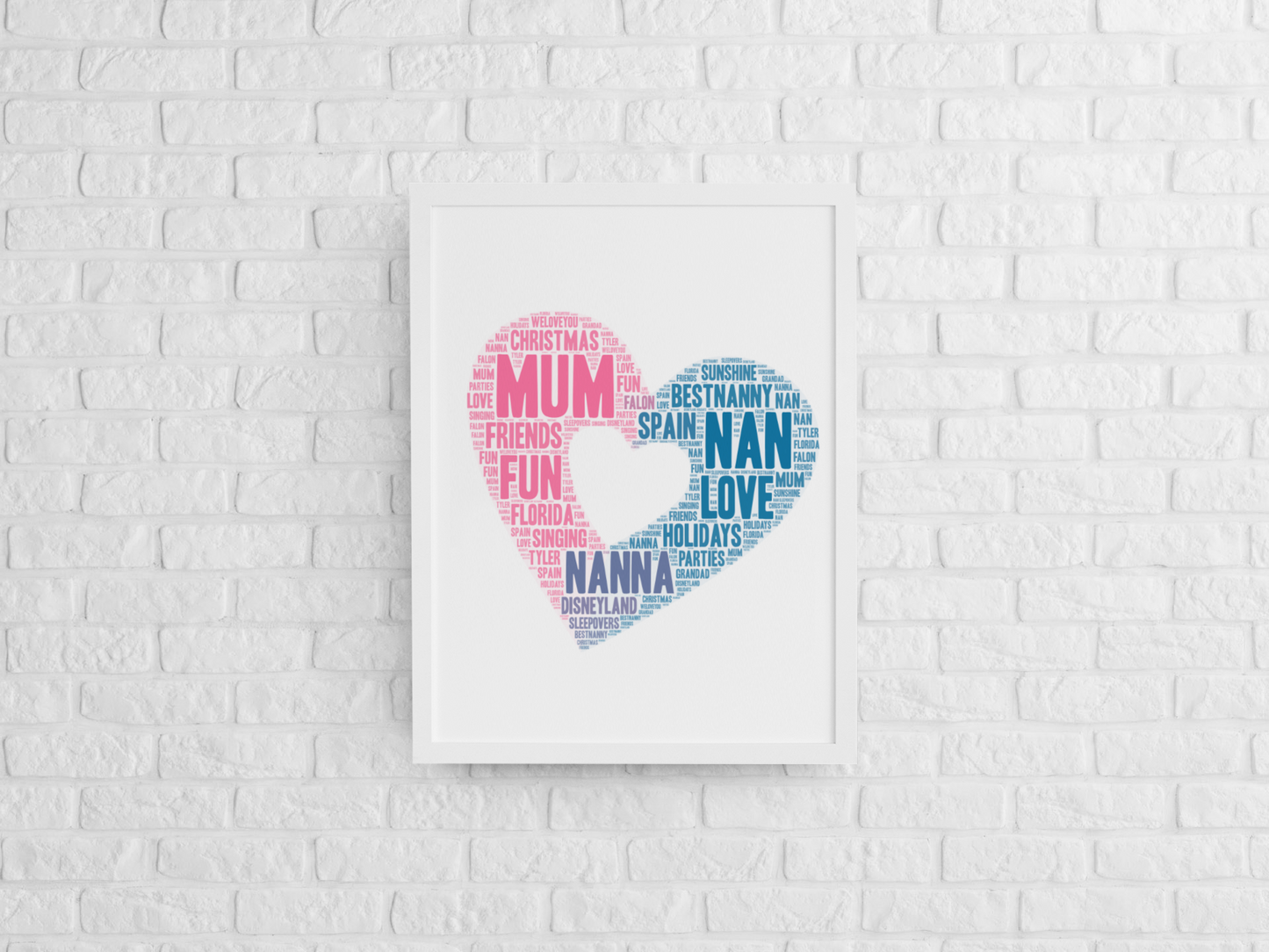 Personalised Word Art A4 Frame
