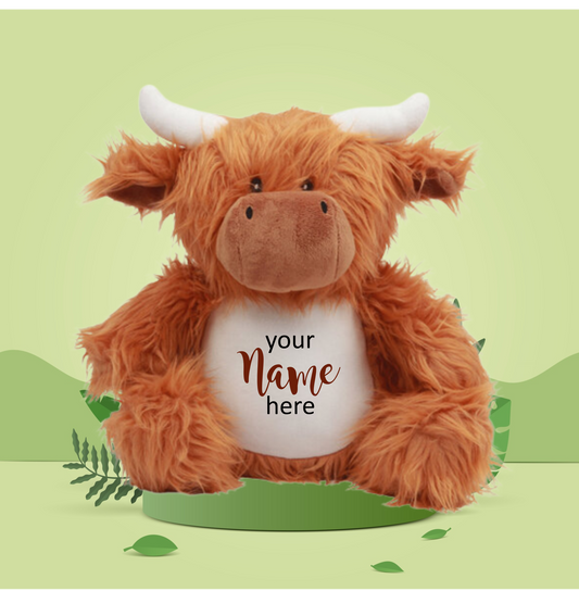 Embroidered Highland Cow Teddy