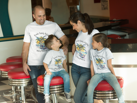 Matching Holiday Tshirts personalised with family name