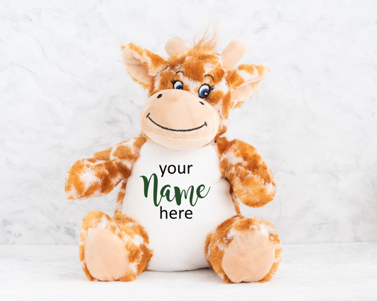 Personalised Embroidered Giraffe Teddy