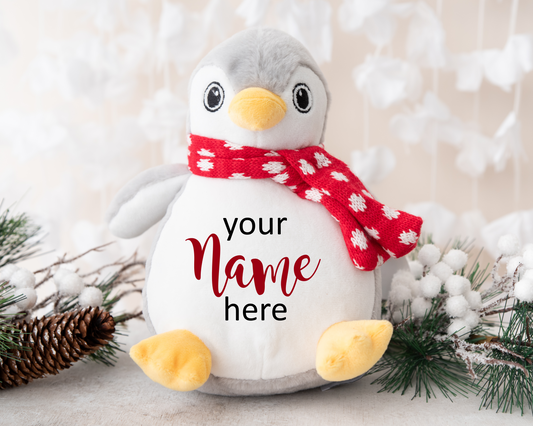 Personalised Embroidered Penguin Teddy