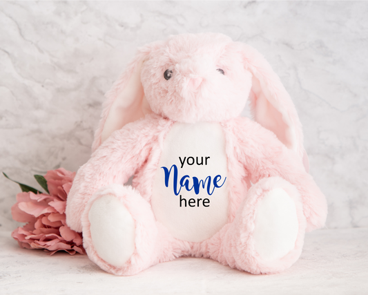Personalised Embroidered Pink Bunny Bear