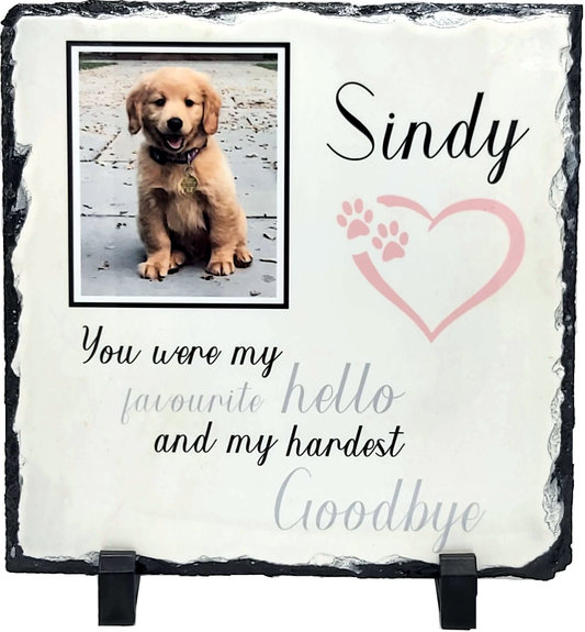 Pet Memorial Photo Slate