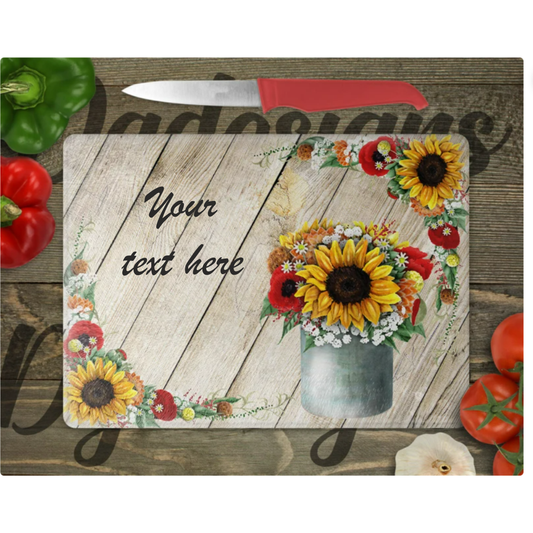 Personalised Sunflower Chopping Board